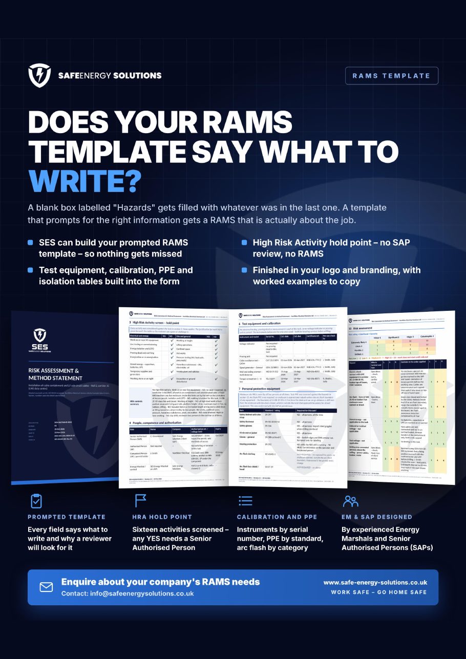 SES service: Does your RAMS template say what to write?